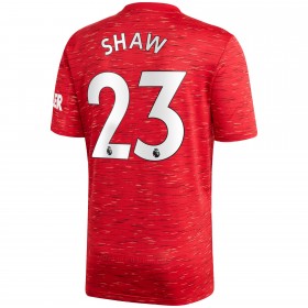 Fußballtrikots Manchester United Luke Shaw 23 2020-2021 Kurzarm Heimtrikotsatz kaufen